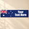 Personalised Australian flag banner on a cream wall