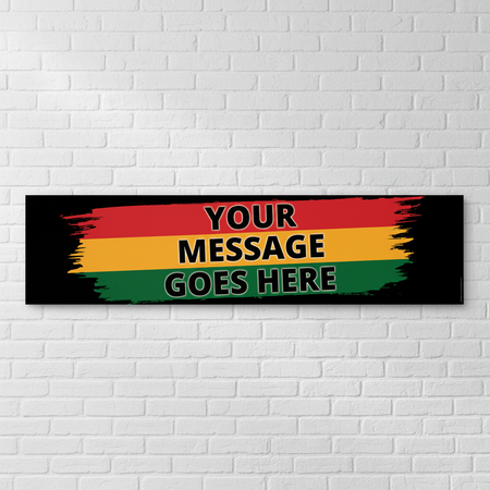 Personalised Black History banner on white brick wall square