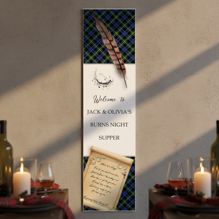 Personalised Burns Night banner at a party