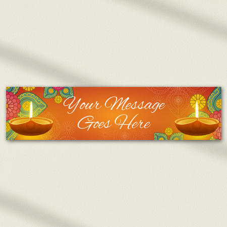 Personalised Diwali Banner on Cream Wall