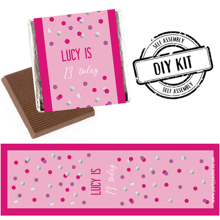 Personalised Chocolates - Glitz Pink - Pack 16