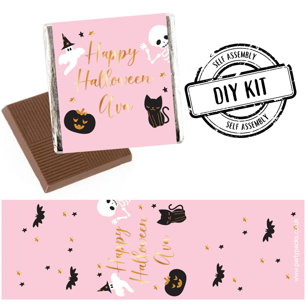 Personalised Chocolates - Pink Halloween - Pack of 16