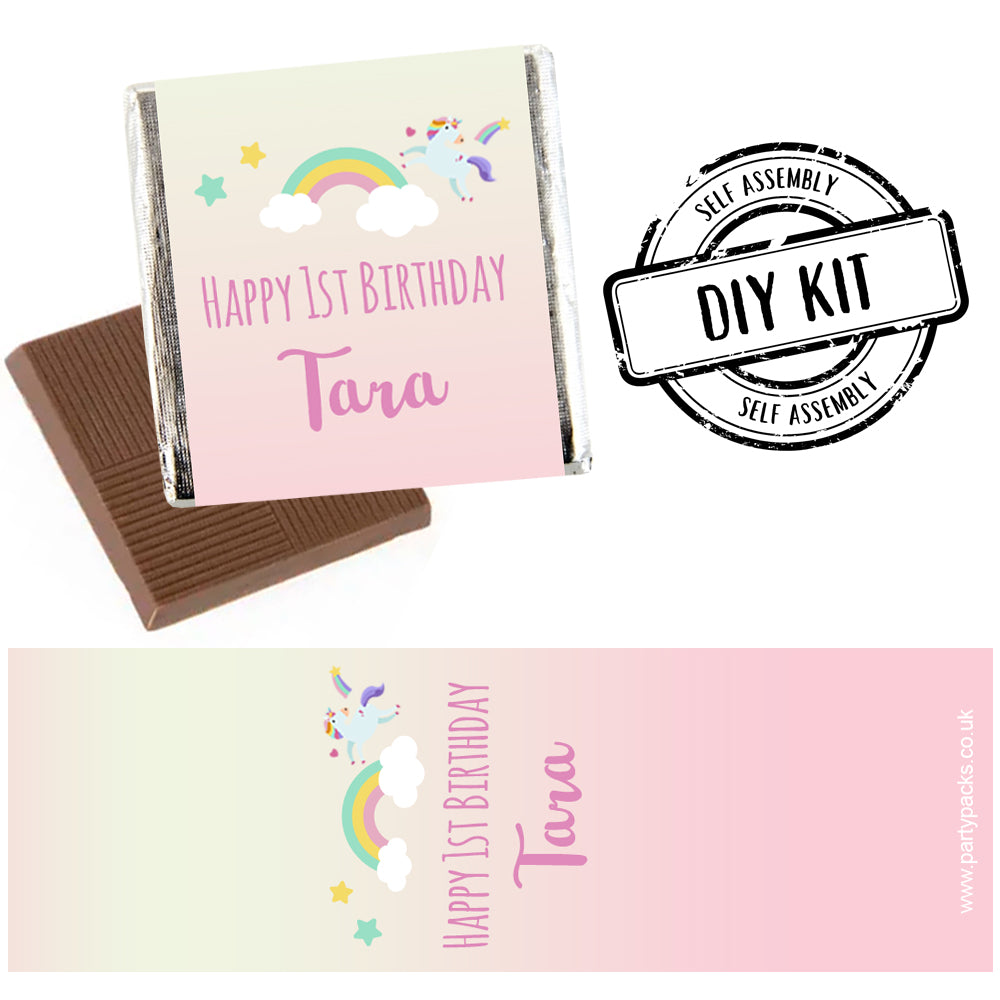 Personalised Chocolates - Pink Unicorn - Pack of 16