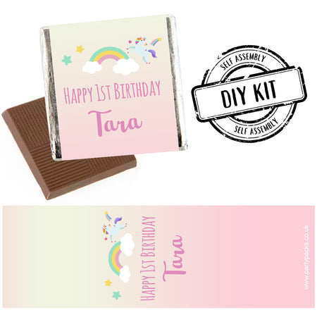 Personalised Chocolates - Pink Unicorn - Pack of 16
