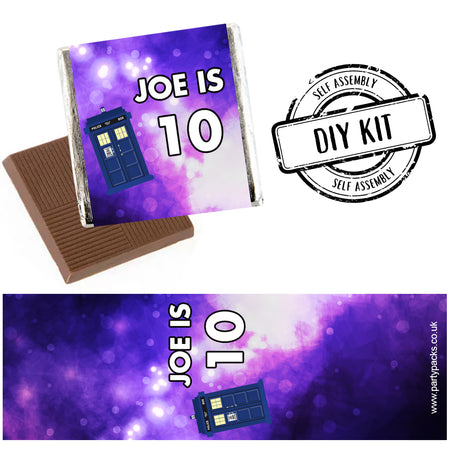 Personalised Chocolates - Time Travel Police Box - Pack 16