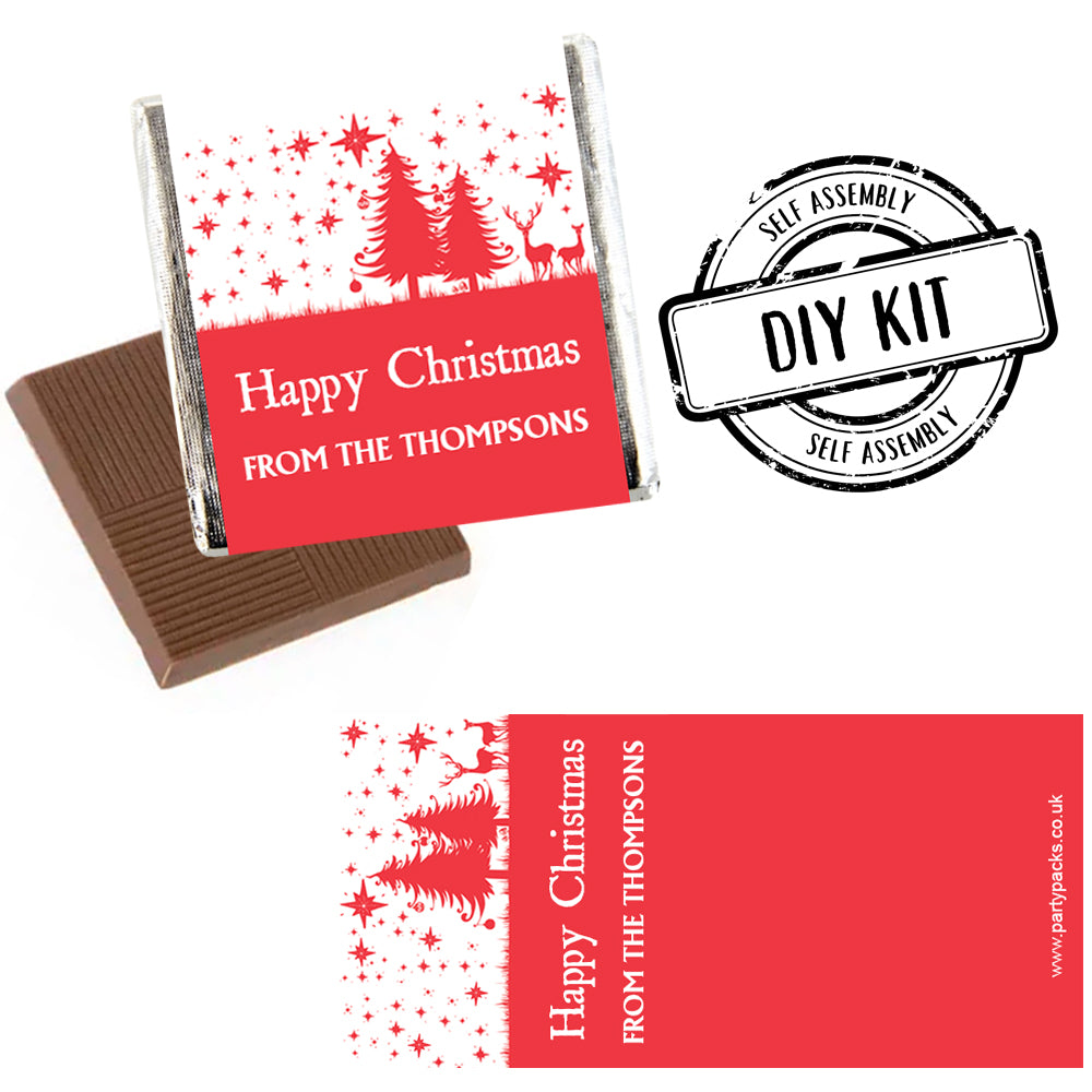 Wonderful Christmas Personalised Square Chocolates - Pack of 16