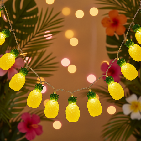 Pineapple LED Lights Close Up Tropical Party Setting