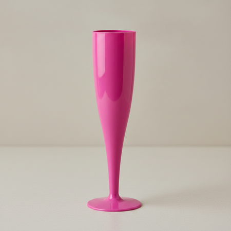 Pink Champagne Flute on Neutral Table with Background