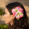 Pink Hibiscus Hair Clip Worn Behind Ear
