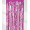 Pink Metallic Foil Fringe Curtain on White Wall