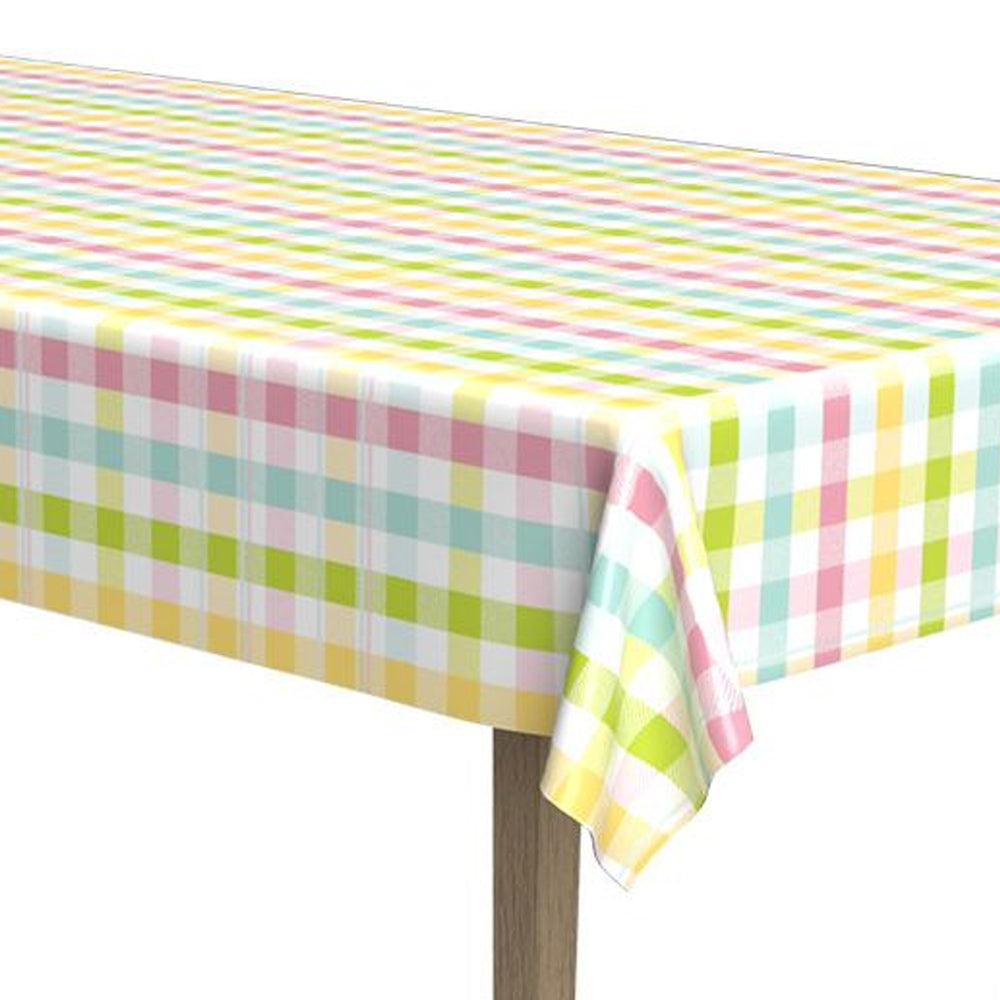 Spring Gingham Paper Tablecloth - 2.43m x 1.37m
