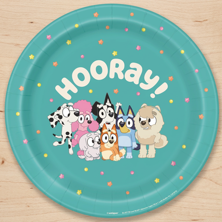 Plate with the same overhead perspective on a natural wood background, in square format