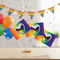 Pride Glitter Rainbow Paper Table Flags - 15cm x 10cm on 30cm Pole