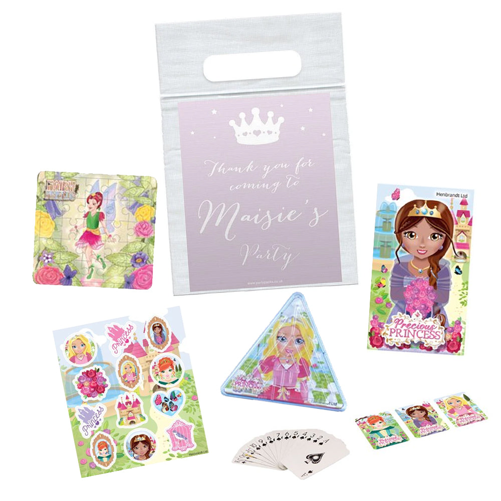 Princess Themed Personalised Clear Sealable Bag - With Contents