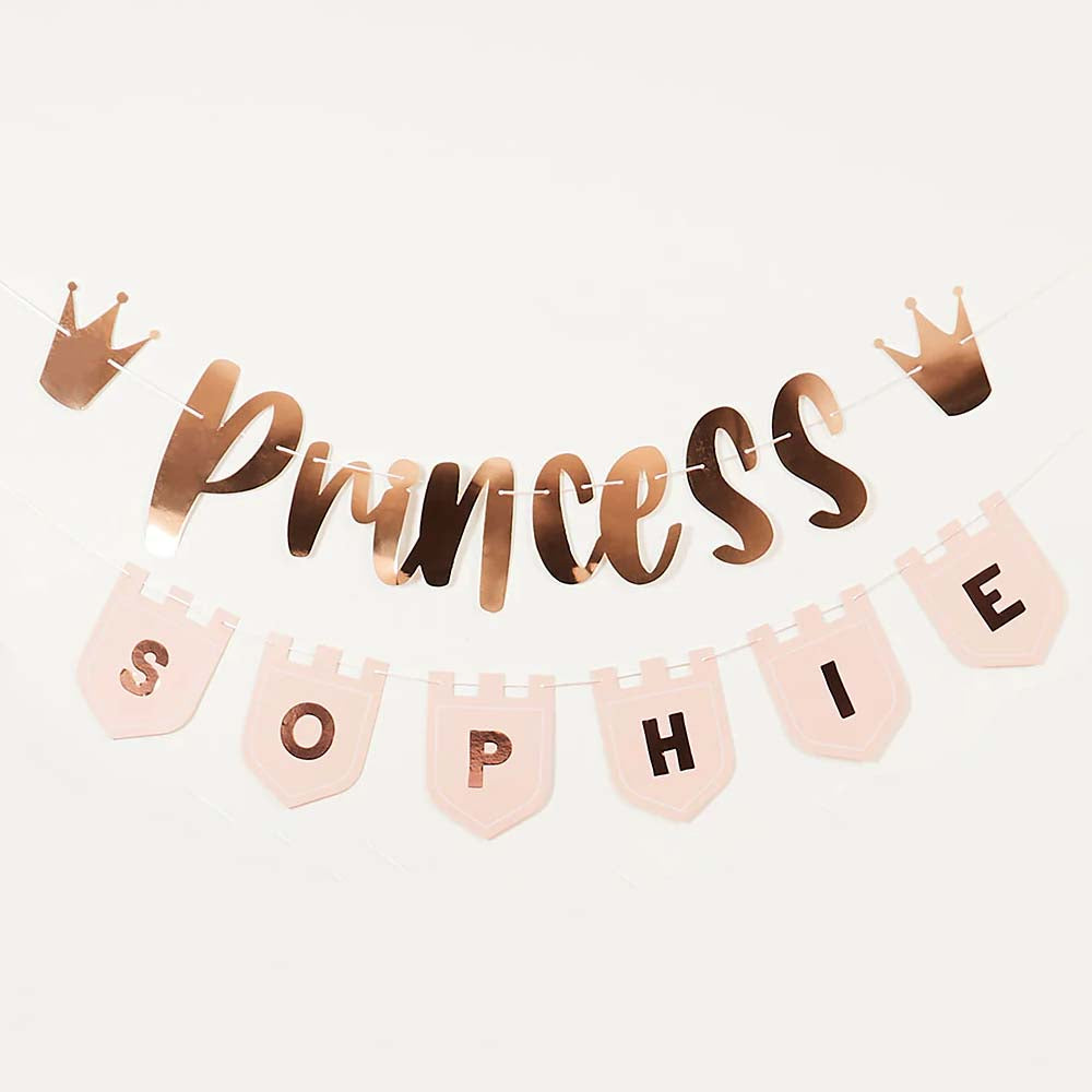 Princess Banner with Personalised Flags - 2m