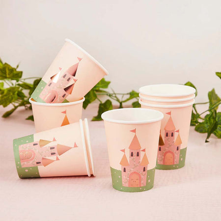 Princess Castle Paper Cups - 256ml - Pack of 8