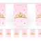 Princess Pink Sparkle Paper Flag Bunting Decoration - 2.4m