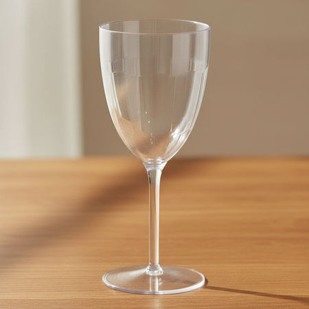 Clear Premium Quality Faceted Goblet Wine Glasses  - 236ml - Pack of 8