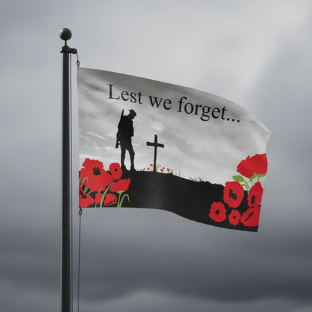 Lest We Forget Remembrance Day Cloth Flag - 5' x 3'