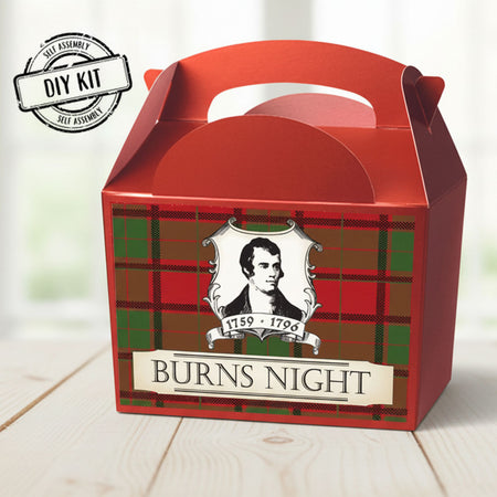 Burns Night Red Tartan Party Box Kit - Pack of 4