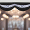 Black and Silver Fabric Drapes - 1.78m