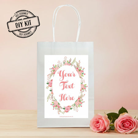 Personalised Boho Flowers Paper Party Bags - Pack of 12