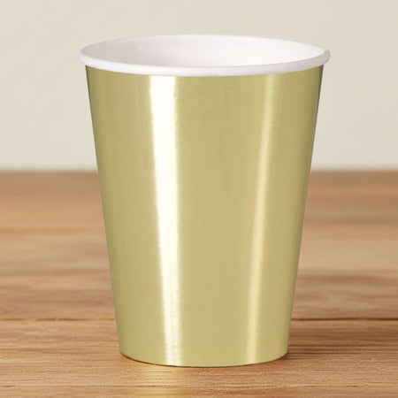 Metallic Gold Paper 12oz Cups- Pack of 8