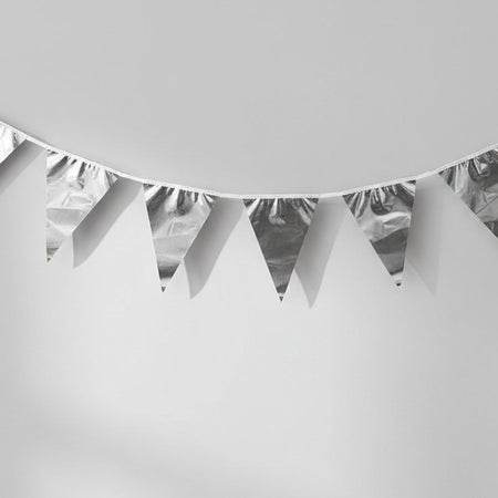 Metallic Silver Bunting - 10m