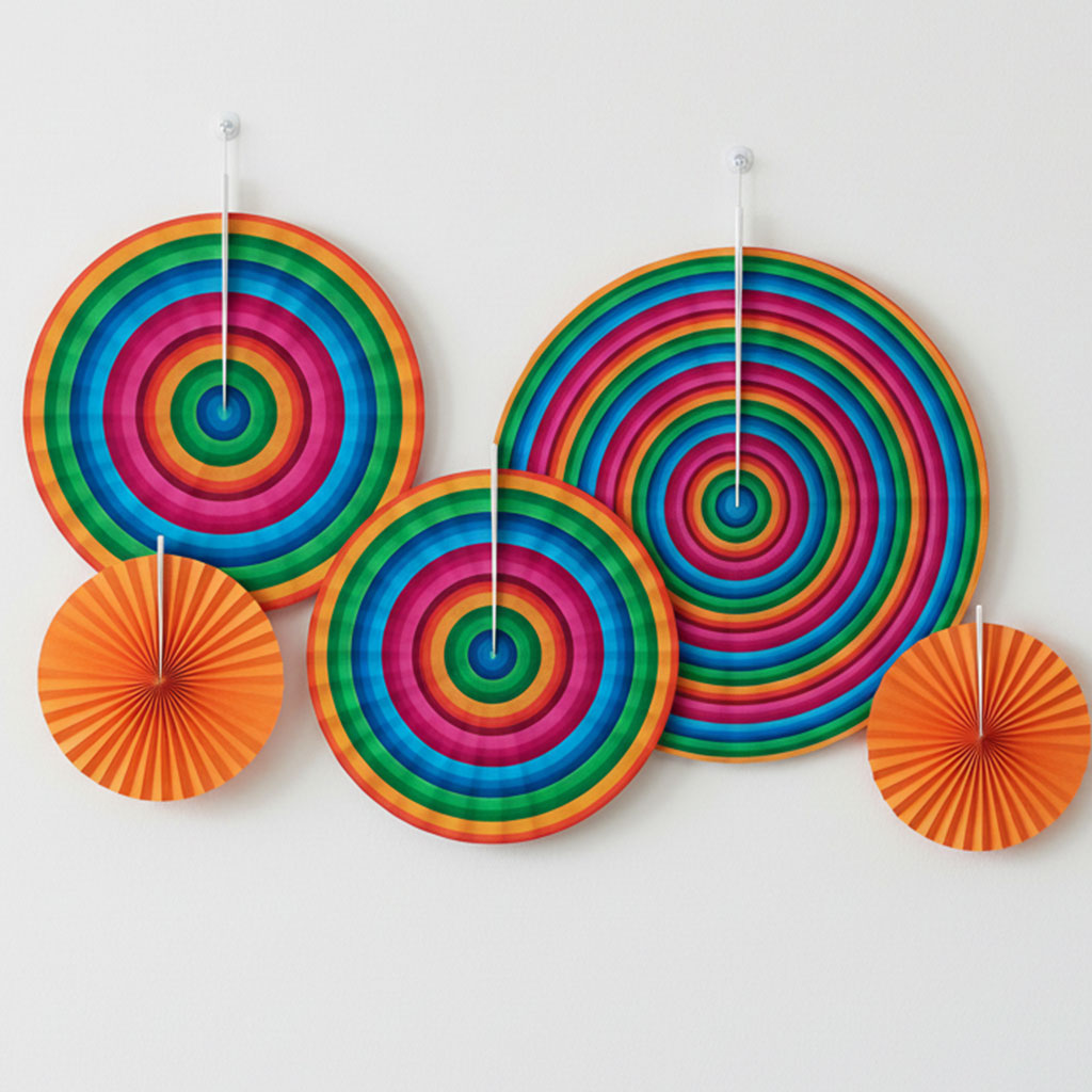 Fiesta Accordion Paper Fans 40.6cm Pack of 5 | Mexican Party ...