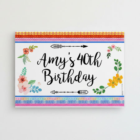 Boho Festival Personalised Poster - A3