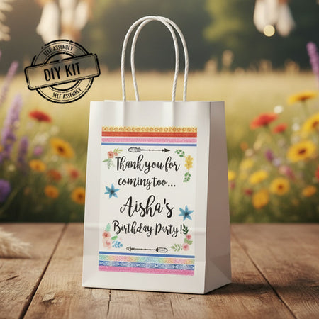 Personalised Boho Festival Paper Bags - Pack Of 12