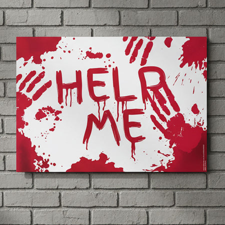 Bloody Halloween 'Help Me' Sign - A3