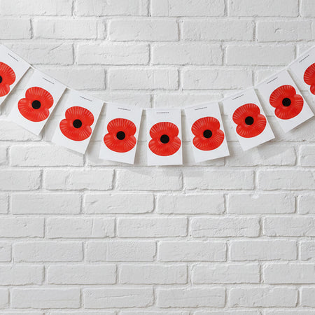 Poppy Flag Interior Bunting - 2.4m