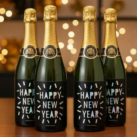 New Year Disco Wine Bottle Labels- Pack of 4