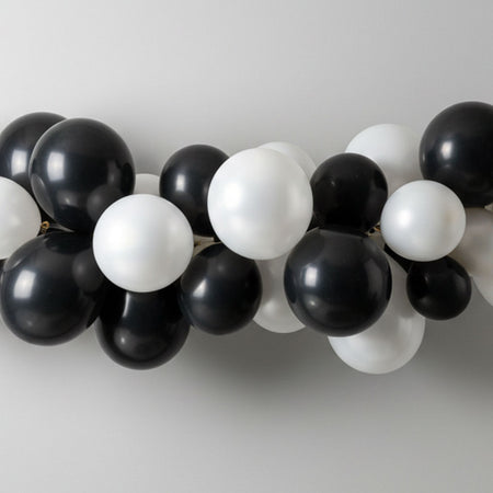 Black and White Balloon Arch DIY Kit - 32 Balloons - 2.5m