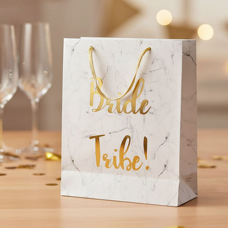 Bride Tribe Marble and Gold Foil Gift Bag