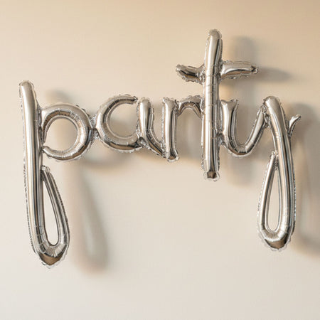 Party Silver Script Phrase Air-Fill Foil Balloon - 39