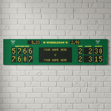 Wimbledon Tennis Scoreboard Sign Personalised Banner - 1.2m