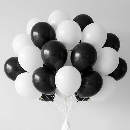 Black and White Latex Balloons 10