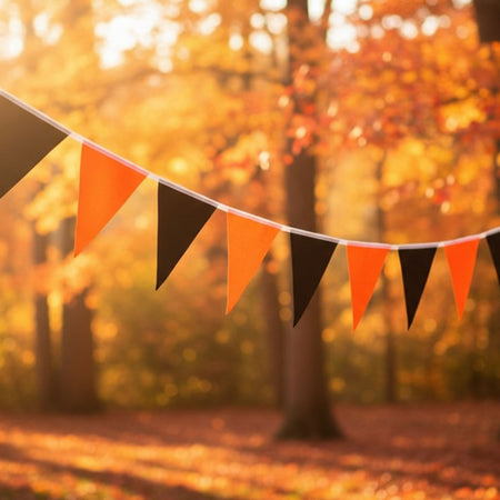 Black and Orange Outdoor Economy Bunting - 9.1m