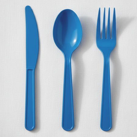 Marine Blue Reusable Cutlery - Pack of 18