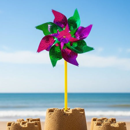 Large Foil Windmill - Assorted Colours - 40cm - Each