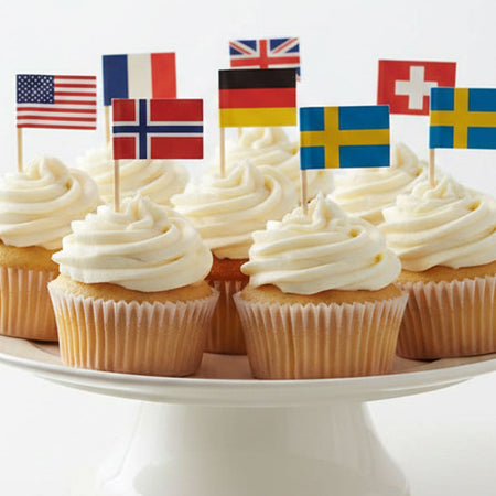 International Flag Food Picks - Pack of 50