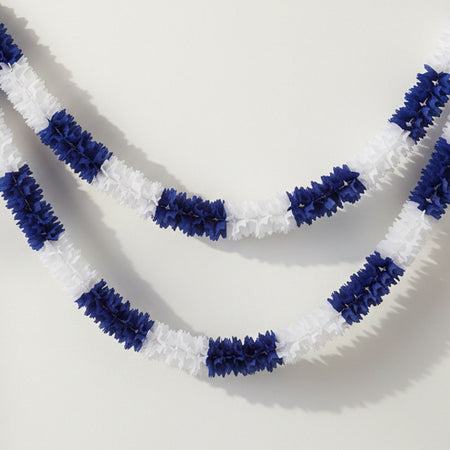 Blue and White Tissue Garland -Giant - 4.4m