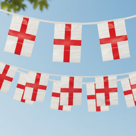 England St George PVC Bunting - 10m - 20 Flags
