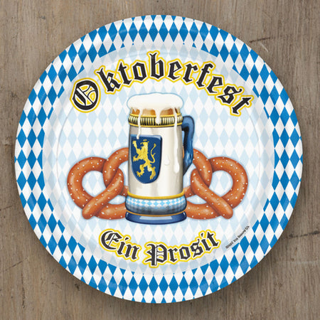 Oktoberfest Paper Plates - 23cm - Pack of 8