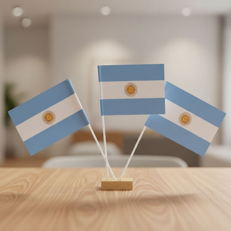 Argentina Paper Table Flags - 15cm on 30cm Pole - Each