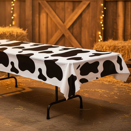 Cow Print Western Tablecloth - 54