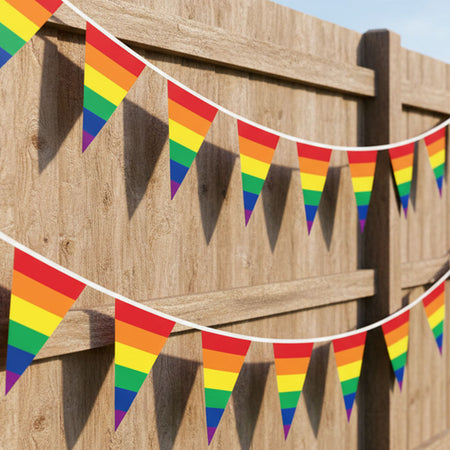 Rainbow Striped Flag All Weather Bunting - 3.7m - 12 Flags