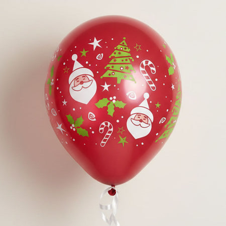 Santa & Christmas Tree Qualatex Balloons - 27.9cm - Pack of 10